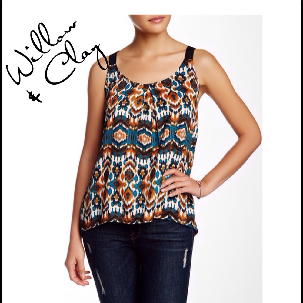 🔴 Western Aztec Print Sleeveless Top by Willow & Clay NWT- M-8-10